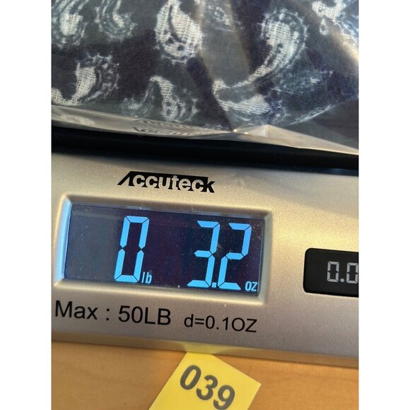 Blue White Paisley Pattern Scarf 70in Striped Frayed Edge Head Wrap Hijab Cruise - Picture 8 of 8